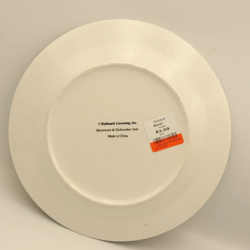 Hallmark Christmas Replacement Dinner Plate Poinsettia & Holly 10.5 Discontinued